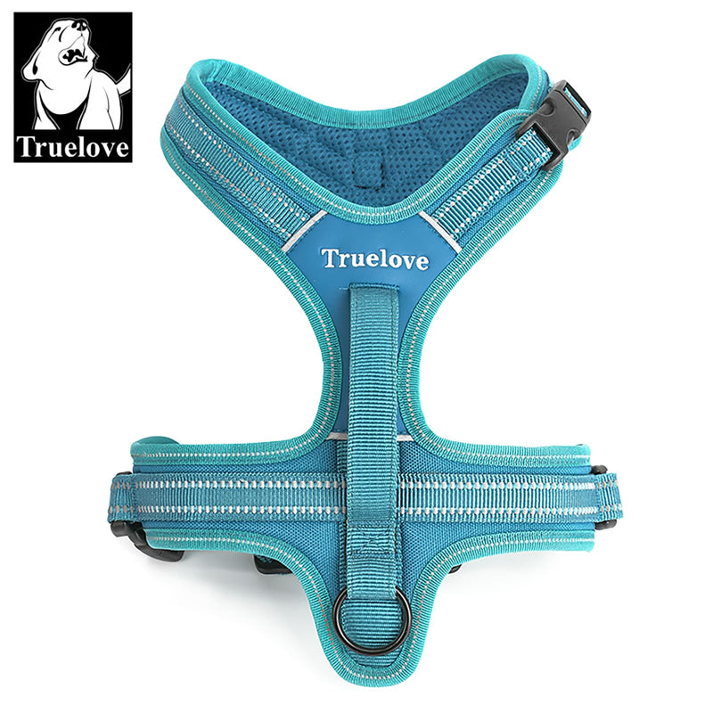 Truelove Dog Harness With Handle Soft Padded Pet Harness Vest,Reflective Material,Adventure Training,Strong Oxford Outer Layer for larger dogs TLH5551 (Blue,S) S Blue