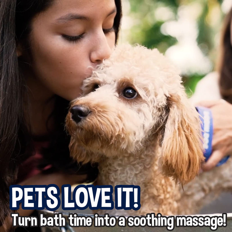 Bodhi Dog Stainless Steel Comb & Shampoo Brush - Bath & Shower Supplies for Dogs & Cats - Removes Shedding, Mats & Tangles - Pet Grooming Scrubber Bundle (Blue) Stainless Comb Bundle Blue - PawsPlanet Australia