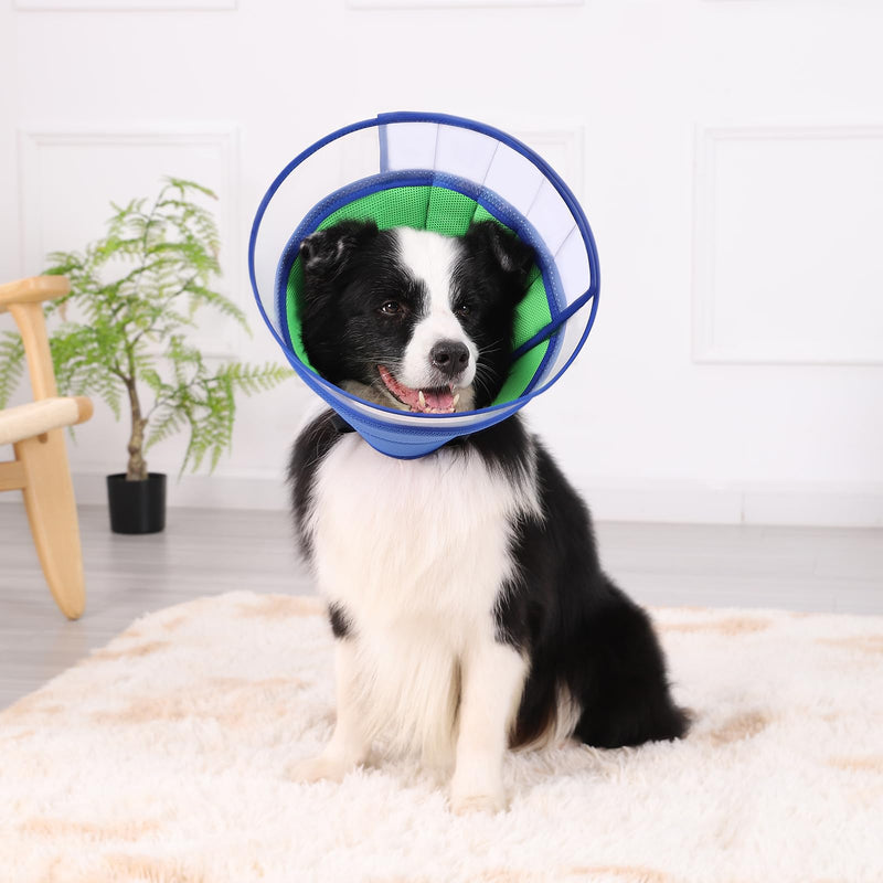 Soft Dog Cone Collar for Dogs After Surgery, Buster Collars for Dogs and Cats, E-Collars for Pets, Adjustable Dog Recovery Collar for Pets, Protective Head Cone for Dog Prevent Licking (Blue, Size 6) Size 6(Neck:16.0"-19.1") Blue