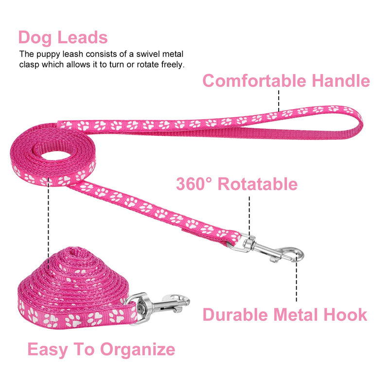 BOUMUSOE 2 Packs Dog Collar and Leash Set, Puppy Collar and Lead Set Quick Release Buckle Adjustable Paw Print Puppy Collar Soft Nylon Pet Collar for Puppy Small Dogs - PawsPlanet Australia