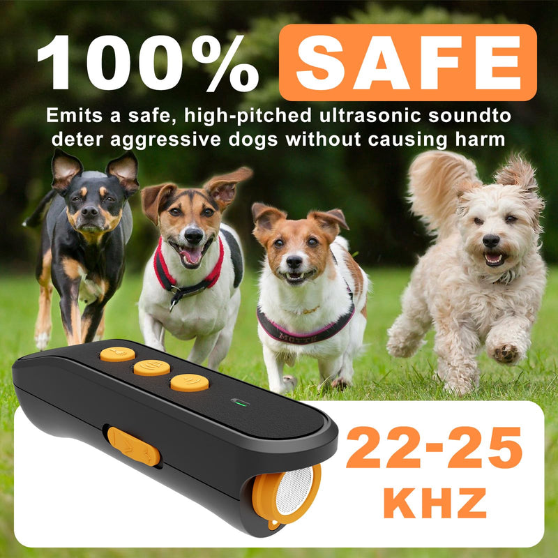 Dog Bark Deterrent Devices, Anti Barking Device for Dogs, Rechargeable Dog Barking Silencer 16.4ft, 3 Modes & Led Light Ultrasonic Dog Bark Deterrent Safe for Human & Dogs Portable Indoor/Outdoor