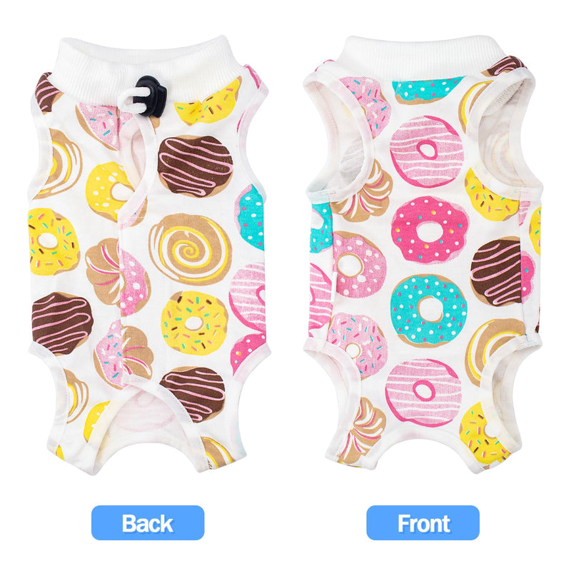 2PCS Cat Recovery Suit for Abdominal Wounds or Skin Diseases, Pink & Donut Cat Onesie for Cats After Surgery Female Kitten Recovery Suit, Breathable E-Collar Alternative for Cats After Spay Anti - PawsPlanet Australia