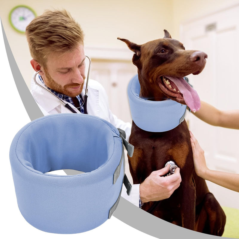 Dog Cone Adjustable Recovery Collar, Anti Lick Pet Neck Support Guard with Soft Padded Edge Design, Protective Healing Aid Function, Ideal for Medium Large Breed Puppy Kitten Care Blue