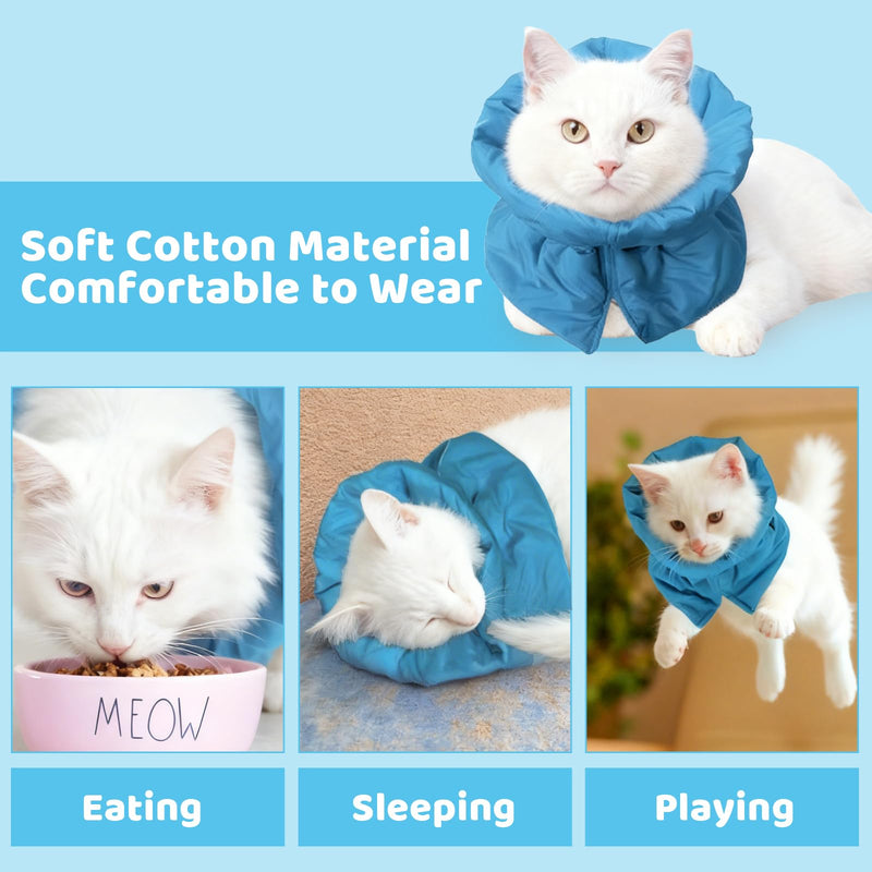Elizabethan Collar for Cats - Soft & Adjustable, Prevents Licking Wounds, S (14-25 cm) - Includes Flea Comb for Cat Care