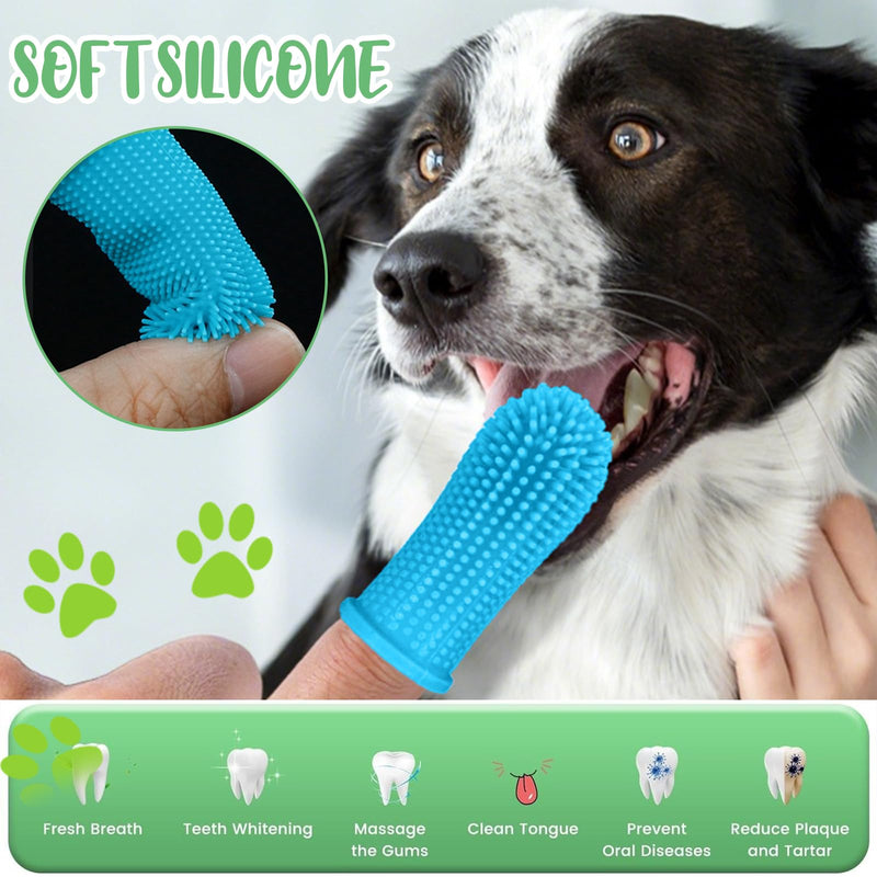 Pack of 16 Dog Toothbrush, 360º Dog Toothbrush, Finger Toothbrush, Cat, Silicone Pets Teeth Cleaning Toothbrush Kit for Dogs, Puppies, Cats & Small Pets Dental Care