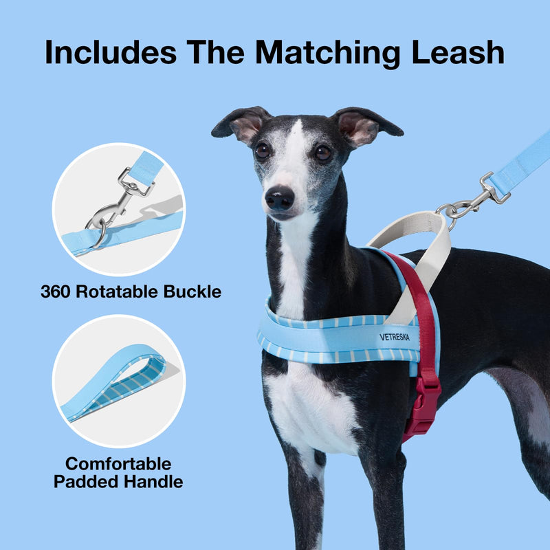 VETRESKA Dog Harness No Pull, Easy Control No Choke Dog Harness Collar for Large, Medium Size Dogs, Adjustable Dog Vest, Easy Walk Pet Vest Harness with Heavy Duty Anti-Twist Dog Leash, Misty Melo L - PawsPlanet Australia