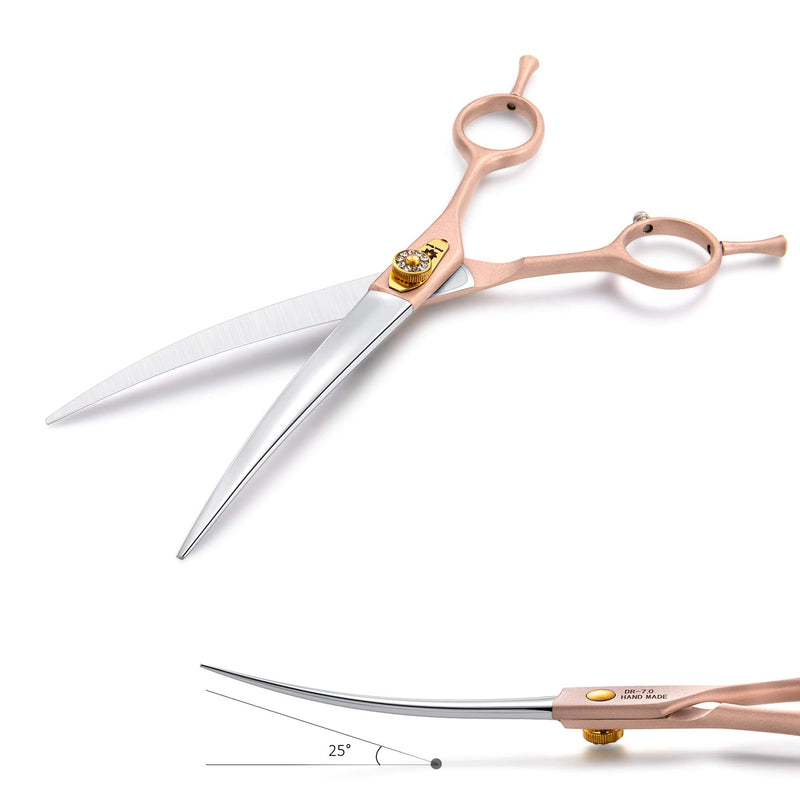 Dream Reach 7'' Professional Pet Grooming Downward Curved Scissors Dog Scissors for Dog Cat and More Pets 7 Inch-curved Scissors
