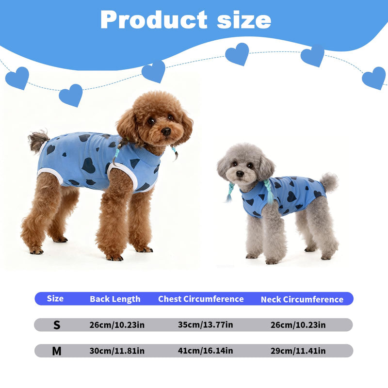 Dog Recovery Suit, Anti-Licking Puppy Medical Surgical Suits Post-Operative Abdominal Wounds Protector, Cotton with Top Zip Cozy Dogs Onesie for Small Medium Dog Cat Cone Alternative (M, B)