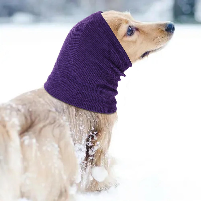 Quiet Ears for Dogs, Rbenxia 1 Piece Dog Ear Cover Hoodies Dog's Ear Muffs Headband Noise Ear Protection Warm Winter Ear Scarf for Dogs (Purple, Large) Purple - PawsPlanet Australia
