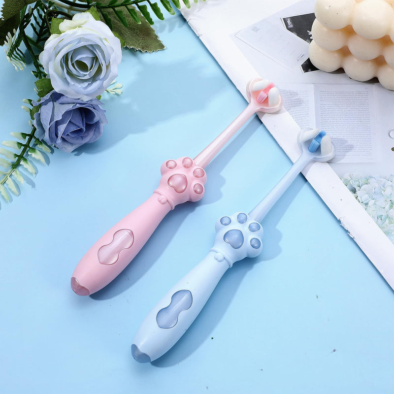 2-Pack 3 Sided Dog Toothbrush for Small & Medium Dogs | Professional Puppy Dental Care Toothbrush with Advanced Bristle Technology | Effective Plaque Remover, Easy to Use Pet Oral Health Supplies - PawsPlanet Australia