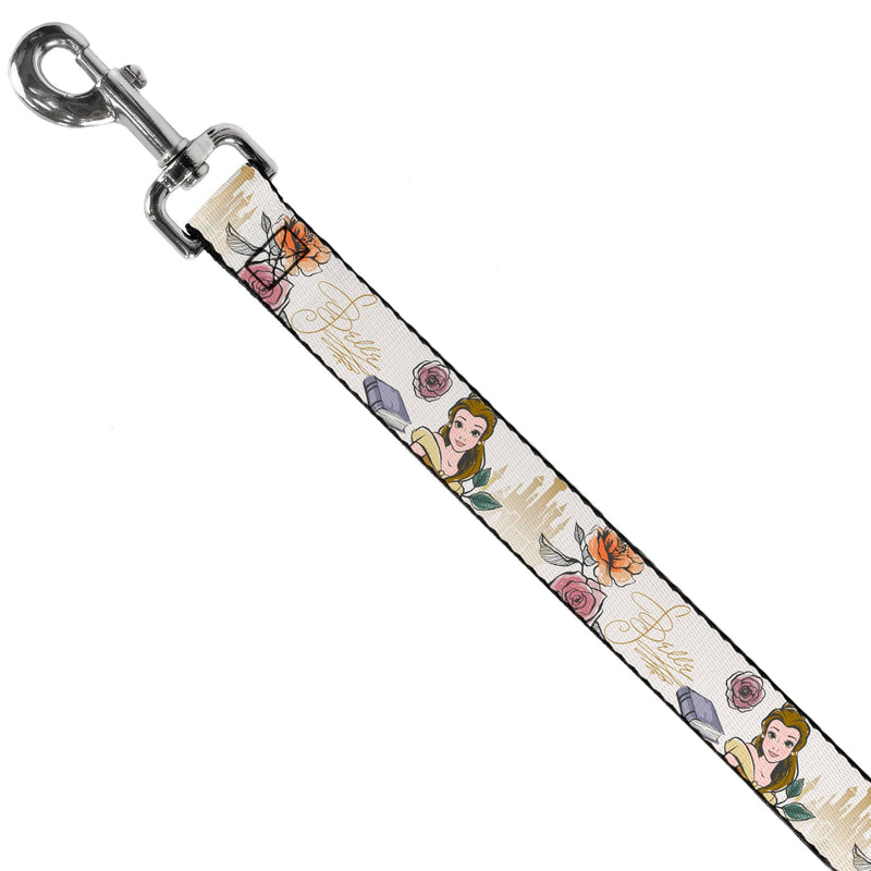 Disney Pet Leash, Dog Leash, Beauty and The Beast Belle Castle Pose with Script, 6 Feet Long 1.5 Inch Wide 6 Feet Long - 1.5" Wide - PawsPlanet Australia