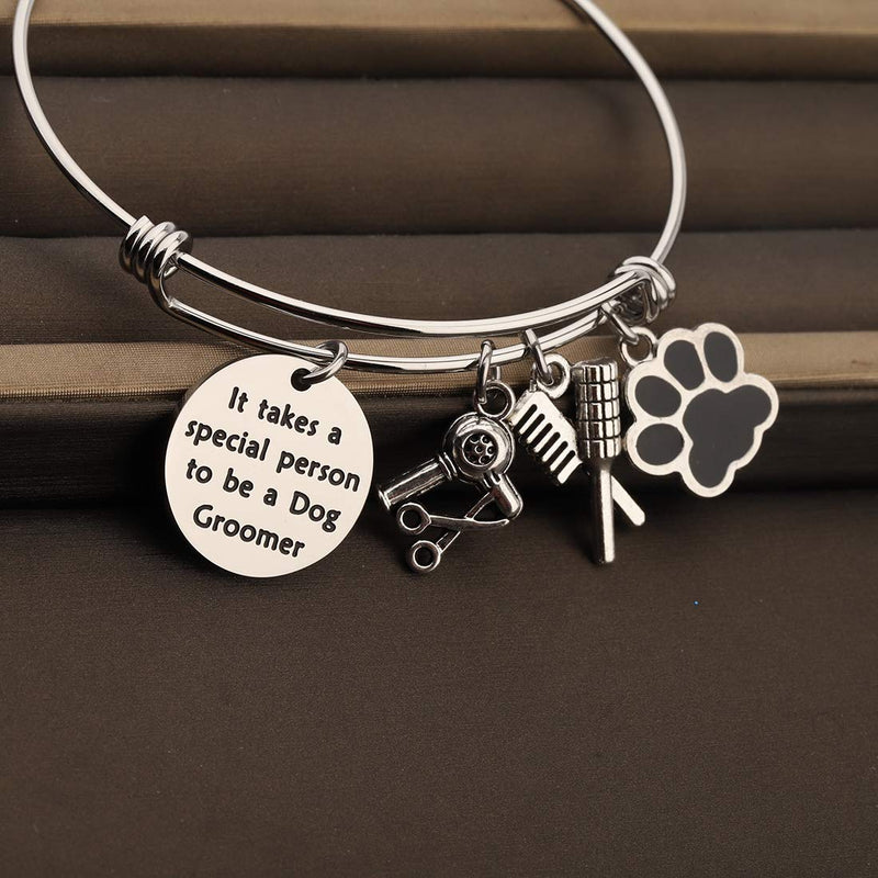 FOTAP Dog Groomer Gift Pet Groomer Gift Pet Groomer Bracelet Paw Print Charm Bracelet Dog Stylist Bangle Gift for pet Groomer dog Groomer bracelet - PawsPlanet Australia