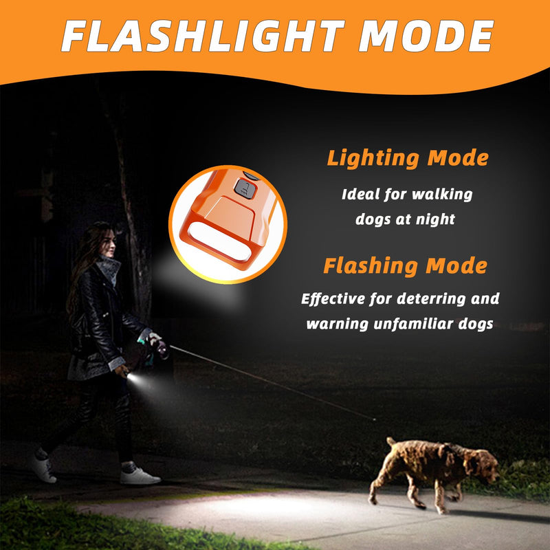 Ultrasonic Dog Bark Deterrent Devices,Rechargeable Anti Barking Device for Dogs 2025,LED Flashlight,35ft Range to Stop Barking Silencer Neighbors Dog,Safe & Effective for Dogs（Orange）