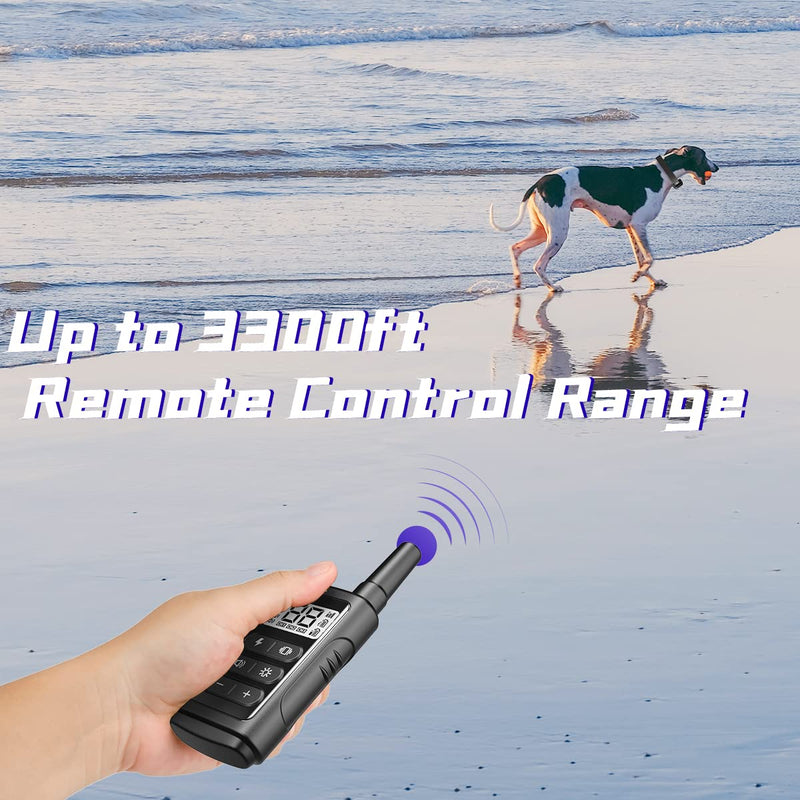 Dog Shock Collar Dog Training Collar with 3300Ft Remote Range 4 Training Modes for Larde Medium Small Dogs with Shock Beep Vibration Waterproof Electric Collar - PawsPlanet Australia