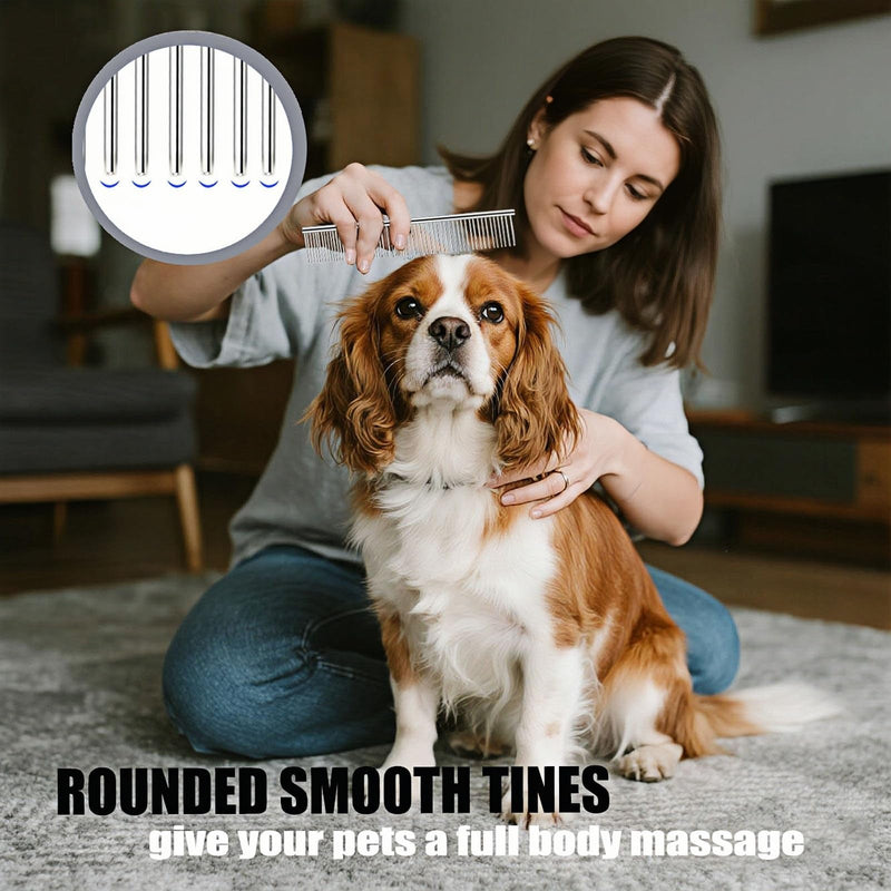 3-Pack Pet Grooming Metal Combs Set, Large Medium Small Sizes, Stainless Steel Detangling Tool for Dogs and Cats - PawsPlanet Australia