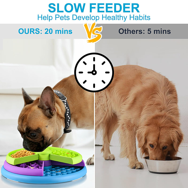 Slow Feeder Dog Bowls 3 Layers, Interactive Dog Puzzle Game, Dog Enrichment Toys, Anti-Slip Slow Eating Dog Bowl, Maze Dog Food Bowl, Anti-Choking Puzzle Feeder Dog Bowl for Dogs & Cats colorful - PawsPlanet Australia