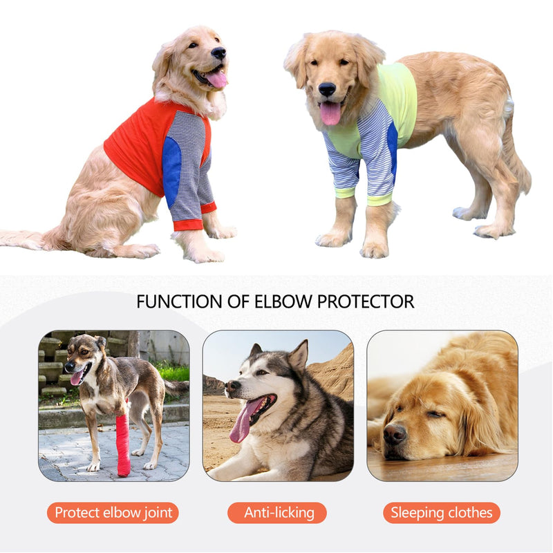 Large Dog Elbow Protection Shirt,Dog Short Pajamas Joint Recovery Sleeve for Prevent Licking Wound_3XL(Black) 3XL:Chest Girth:68cm/26.7in Black