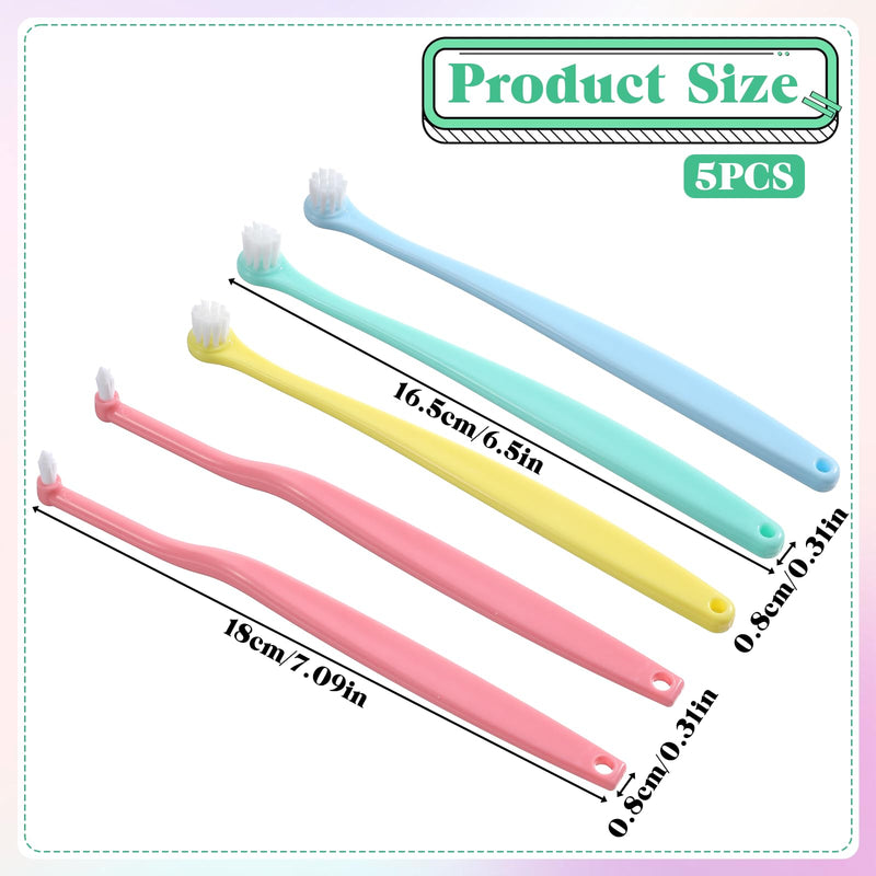 5 Pack Small Dog & Cat Toothbrus, Cat & Puppy Tooth Brushing Kit Soft Bristle Pet Toothbrushes Portable Dog Teeth Cleaning Brush Dental Care Tool with Micro Head for Dental Cleaning, 2 Styles