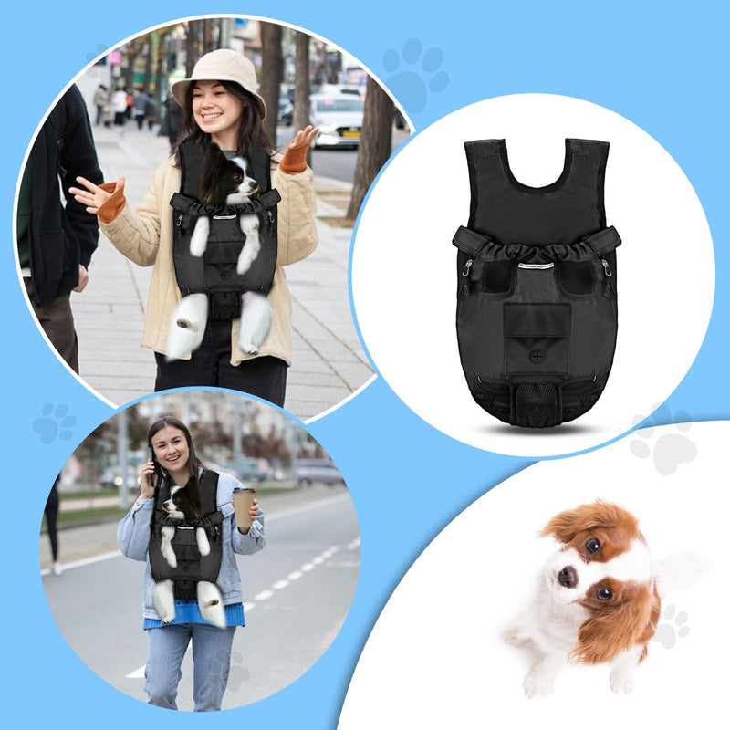 Petmolico Pet Dog Carrier Backpack, Adjustable Dog Legs-Out Front Backpack, Hands-Free Cat Pup Front Carrier Travel Bag, Easy-fit for Traveling Hiking for Small Medium Dogs, XL, Black - PawsPlanet Australia