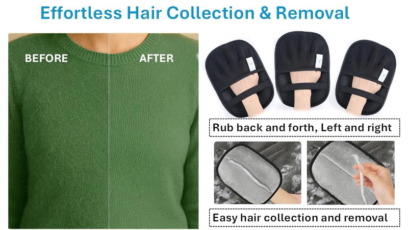 Upgraded Pet Hair Removal Glove – Electrostatic Five?Finger Design for Effortless Dog & Cat Hair Removal on Couch, Carpet, Car Seats, Bedding & Laundry – Reusable & Washable - PawsPlanet Australia