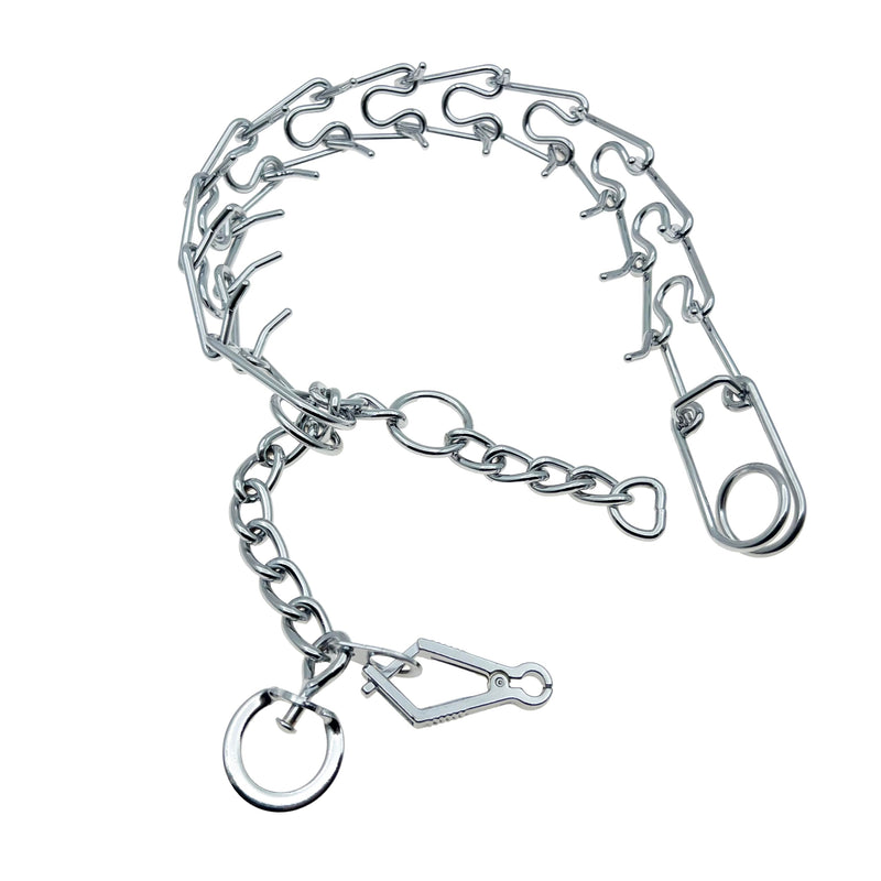 Silver Prong Pinch Dog Collar， No Pull Dog Collar Adjustable Quick Release Dog Training Collar with Quick Release Buckle for Small Medium Large Dogs(L) L - PawsPlanet Australia
