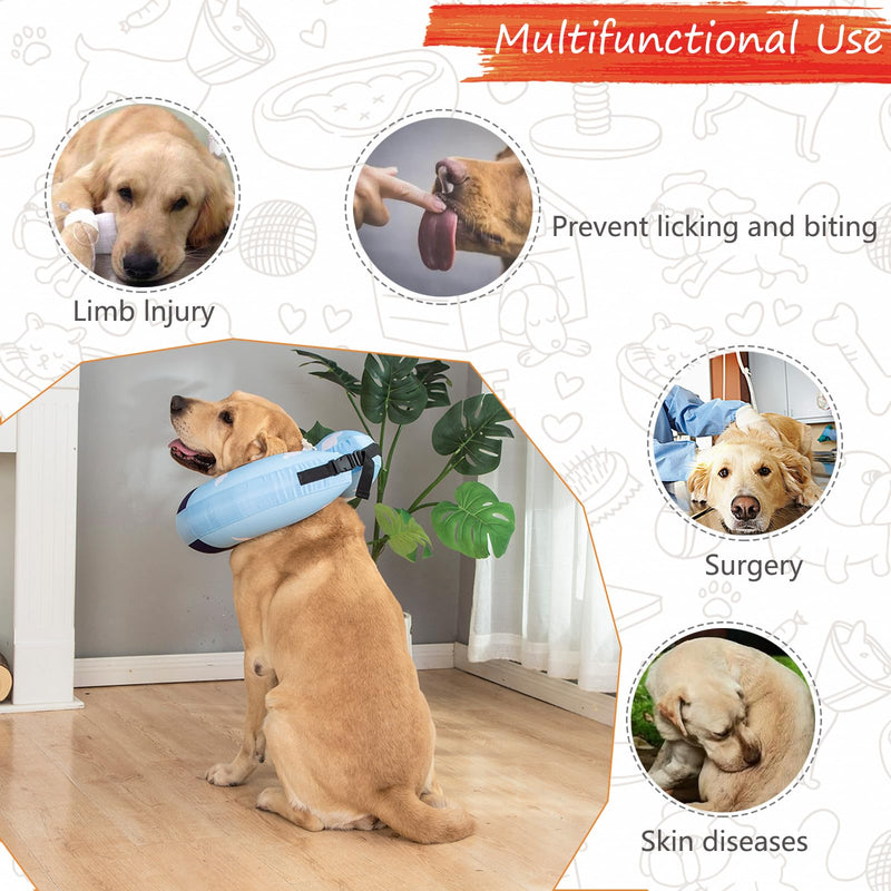 Inflatable Dog Cone Collar,Waterproof Soft Dog Donut Cone for Large Medium Small Dogs Cats, Recovery Dog E-Collar Alternatives After Surgery (Suit Blue, X-Large) Suit Blue - PawsPlanet Australia