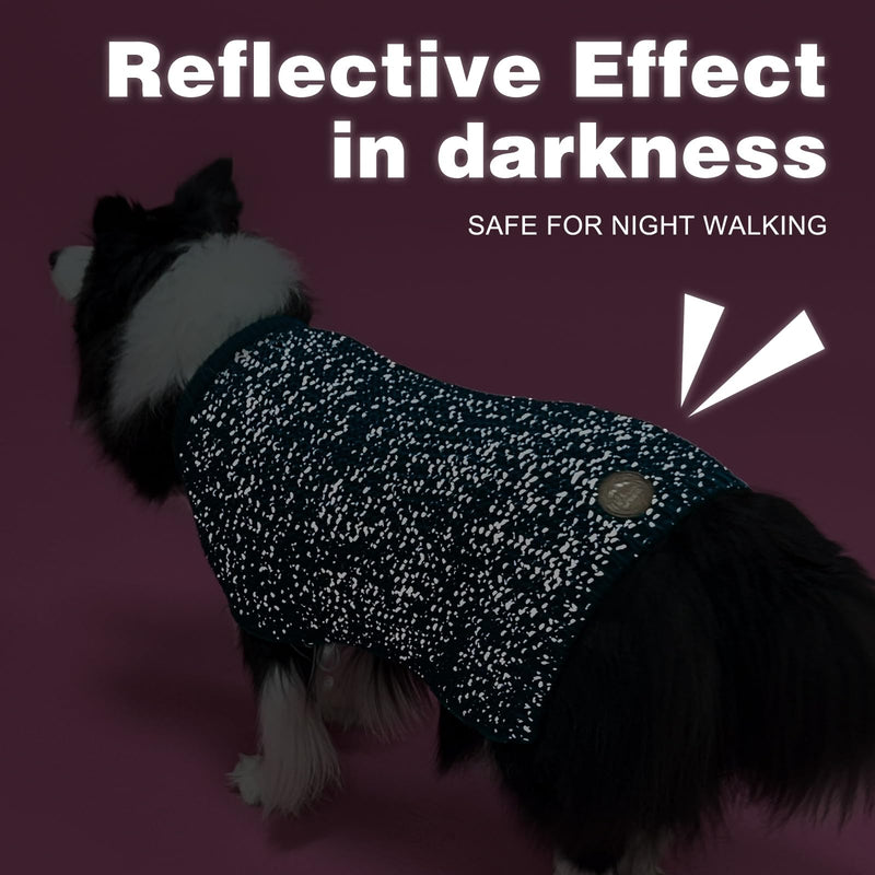 KYEESE Dog Sweater Warm Dog Coats Comfy Dog Sweater Medium Size Dog Medium Dog Sweater with Reflective Yarn Stretchy Dog Clothes Pullover Dog Sweater for Medium Dogs Boy, Navyblue, L L (30-45lbs) 1# Navyblue - PawsPlanet Australia