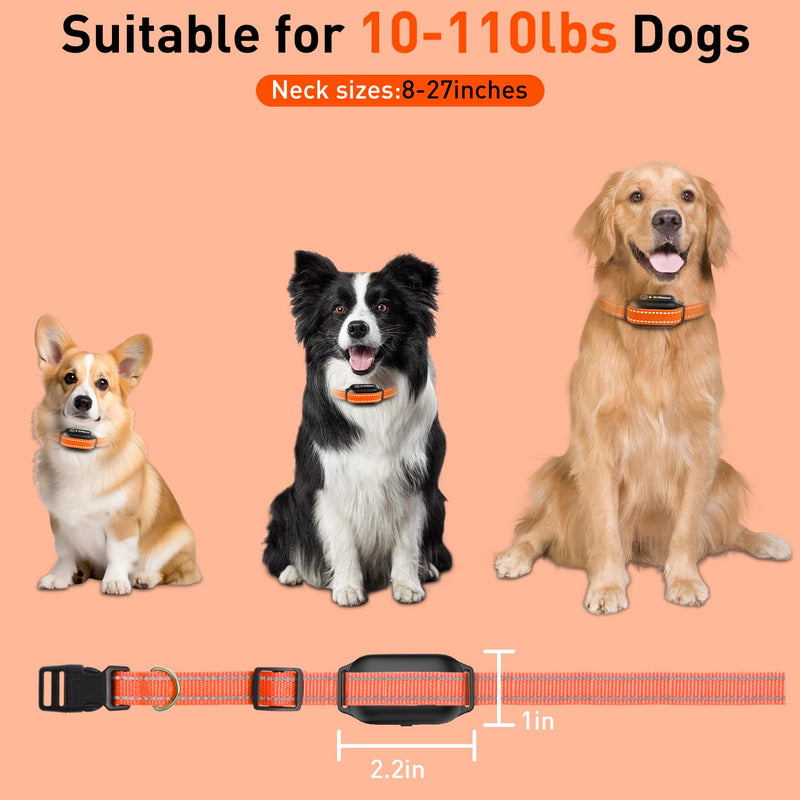 Vibrating Dog Collar No Shock Dog Training Collar, Dog Vibration Collar with Controller 3300ft Range, Vibrating Collar for Dogs, 9 Style Tones and Vibration Collar - PawsPlanet Australia