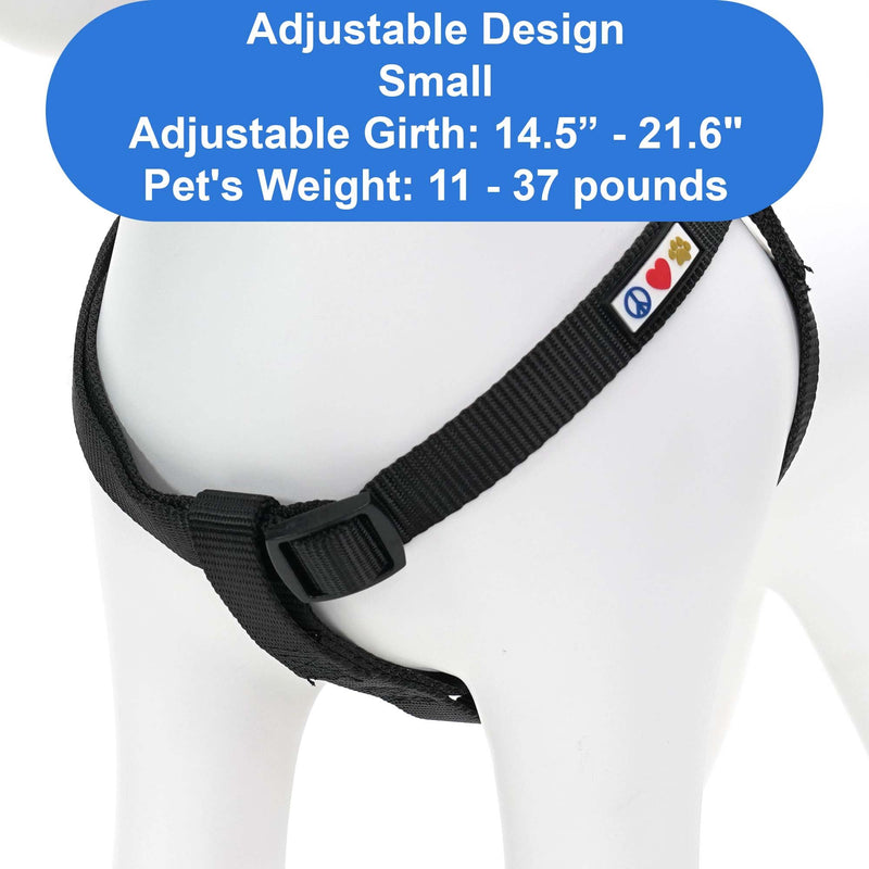 Pawtitas Step-in Dog Harness Solid Color Vest for Training & Walking, Puppy & Small Dog Black Onyx Small (Pack of 1) Black Onyx ✅ - PawsPlanet Australia