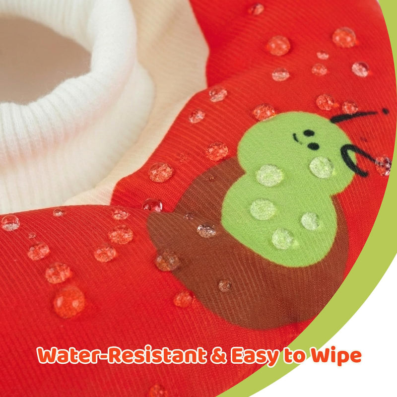 Cat Cone Collar Soft, Lightweight Cat Doughnut Collar after Surgery, Neck Wound Protection, Cute Apple-Shaped Cones to Stop Scratching, Waterproof Kitten Neck Brace to Anti-Licking, Red M Apple Red
