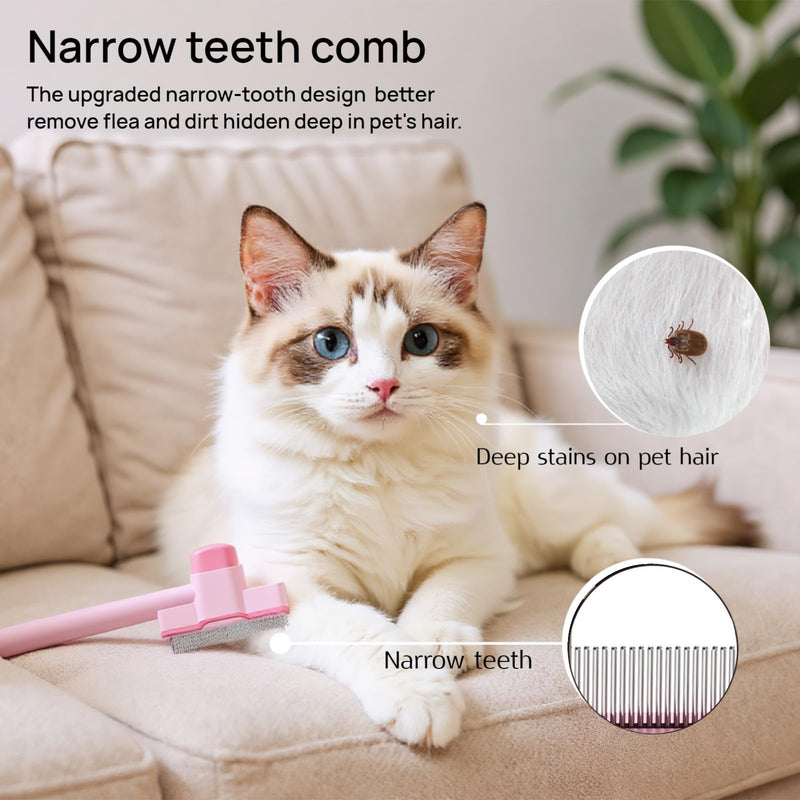 Flea Comb for Cats and Dogs with the magic brush pet hair remover set, 2PCS lice comb for Shedding, Flea and Massaging, pet hair removal glove for Clothes, Furniture, Carpets & Bedding - PawsPlanet Australia