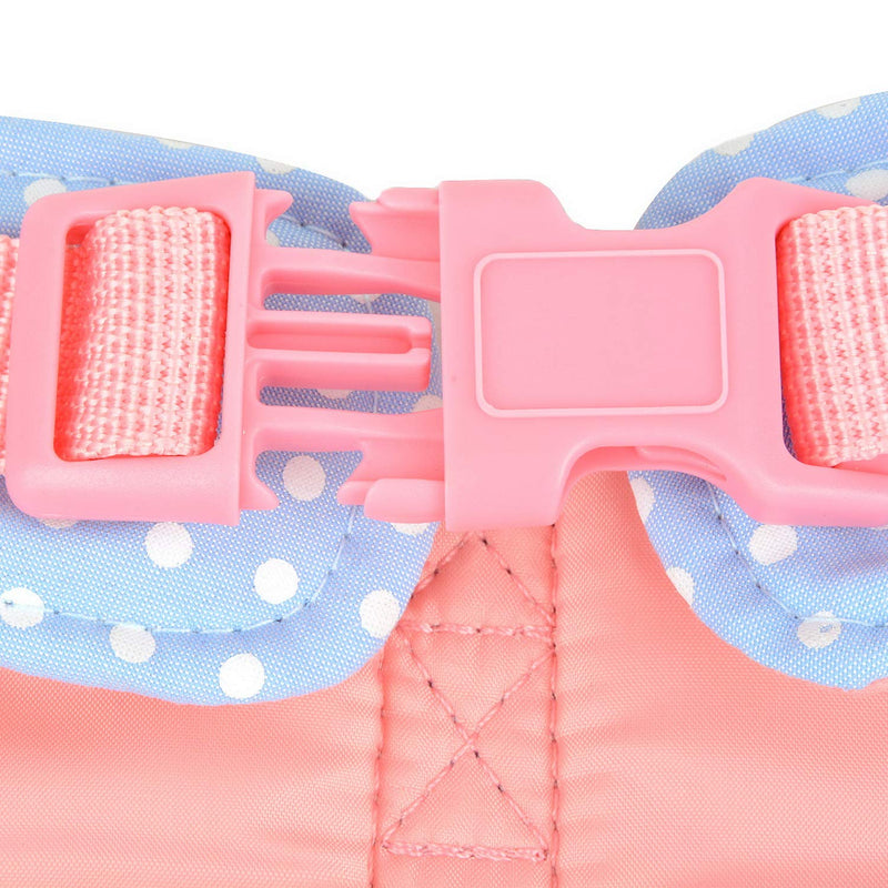 Zunea No Pull Small Dog Girl Harness Dress Escape Proof Cat Kitten Vest Harness Leash Set Step-in Soft Cotton Padded Polka Dot Jacket Chihuahua Puppy Clothes with Cute Bow for Walking Blue S S (Chest:14.5-15.7", Neck:9-9.8") blue dots - PawsPlanet Australia