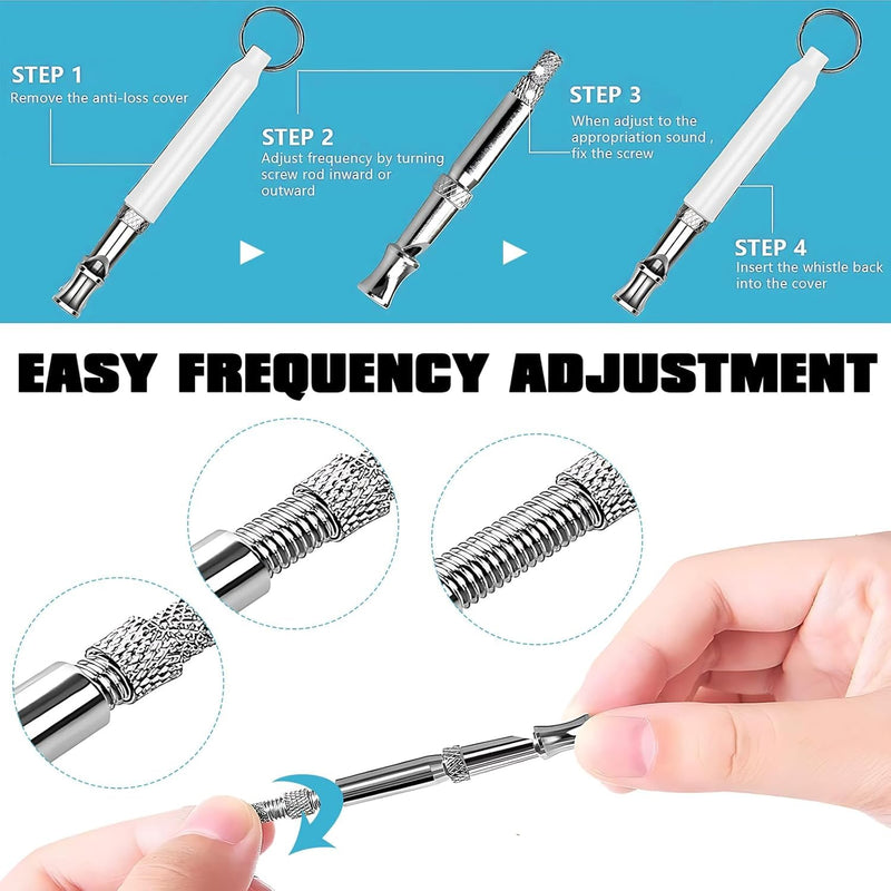 Ultrasonic Dog Whistle to Stop Barking Neighbor's Dog, Adjustable Pitch Silent Whistles with Lanyard, Recall Training Device, Black - PawsPlanet Australia