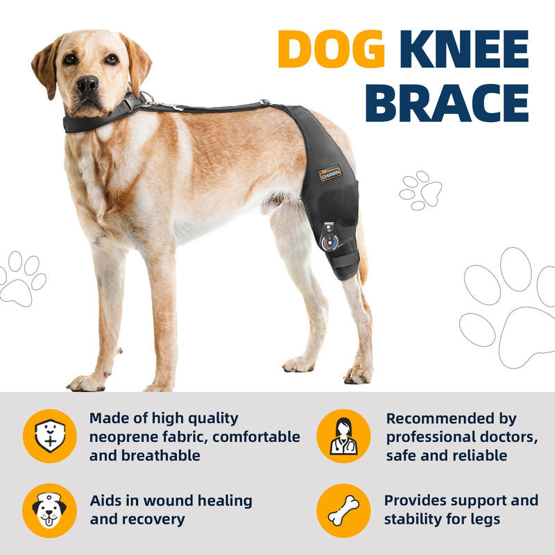 CHAMIN Adjustable Dog Knee Brace for Torn ACL Hind Leg, Support for Tear Ligament, Osteoarthritis, Rear Leg Limp, Recovery After Surgery,et(Left Leg,S) Left Leg S