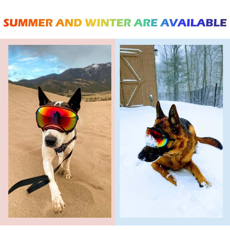 Dog Sunglasses,Doggles Anti-UV Protection,Pet Sunglasses with Adjustable Strap,Suitable for Motorcycle Car Driving Bike Riding Hiking Swimming Wind Dust Fog Dog Eye Protection Khaki Frame Silver Lenses-L - PawsPlanet Australia