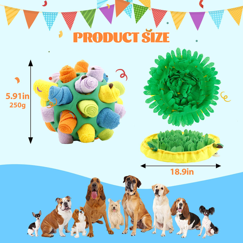 2 Pack Easter Snuffle Ball for Dogs, Interactive Dog Foraging Toys, Training Natural Foraging Skills, Dog Feeding Training, Pet Puzzle Toys, Dog Food Ball for Small/Medium/Large Dogs (Green) Green - PawsPlanet Australia