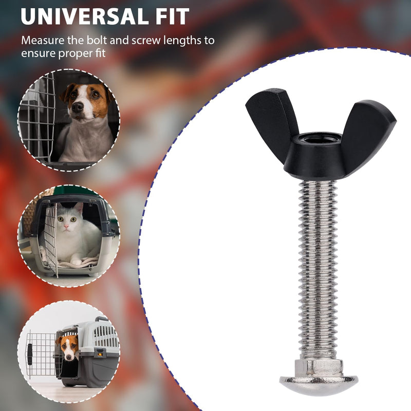 Pet Carrier Fasteners, 12pcs M6 Stainless Steel Replacement Bolts and 12pcs Plastic Butterfly Nuts for Repairing Pet Boxes Pet Carrier Replacement Parts Dog Kennel Hardware - PawsPlanet Australia