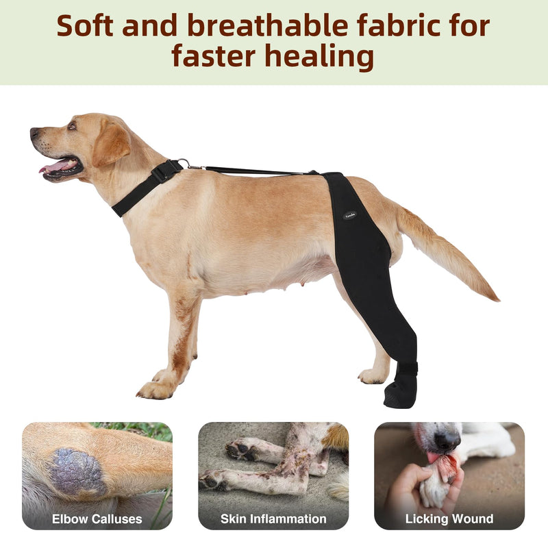 Dog Socks to Prevent Licking Paws ，Breathable Leg Sleeve to Stop Licking and Biting， Firm and Secure Adjustable Size Dog Recovery Sleeve Socks (L-Right) L-Right - PawsPlanet Australia