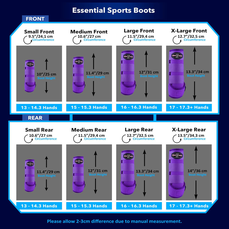 Harrison Howard Horse Sport Medicine Front Shock-Absorbing Boots All-Round Lower Limb Protection & Support Sport Boots Perfect for Endurance Training and Performance Pack of 2 Regal Purple M Cob (Medium) - PawsPlanet Australia