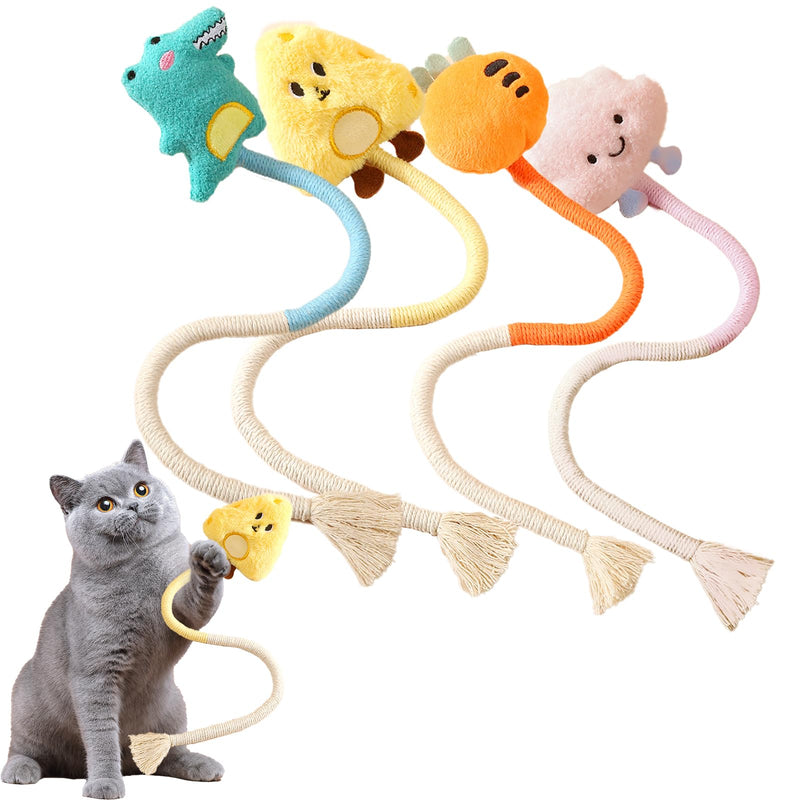 GXUANAN Anti-Bite Catnip Toy for Indoor Cats, Anxiety Relieving Chew Toy for Cats, Cleans Teeth, Promotes Digestion, Interactive Kicking Cat Toys (4 pcs), 20.86in