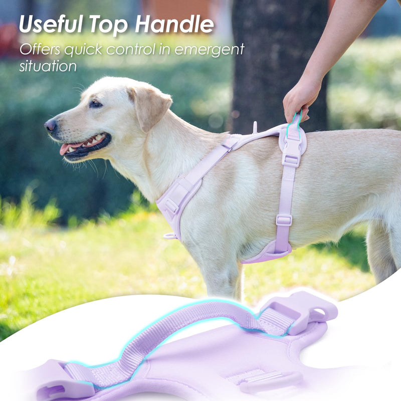 No Pull Dog Harness, Puppy Vest with Front Clip for Small Medium Large Sized Dog(Light Purple,XL) XL(Neck:24.8-38.6", Chest:29.1-45.3") Light Purple - PawsPlanet Australia