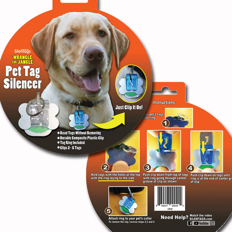 Pet Tag Silencer Clip It On, Jingle's Gone! -Clear Clear - PawsPlanet Australia