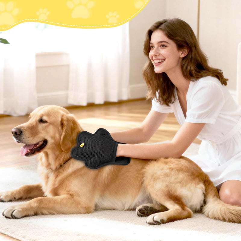 2PCS Pet Hair Removal Glove for Cats and Dogs,Upgrade Reusable Electrostatic Magic Brush Pet Hair Removal Grooming Gloves Tool for Furniture, Bed Sheets,Couch,Clothes,Carpet,Car Seat (2) 2 - PawsPlanet Australia