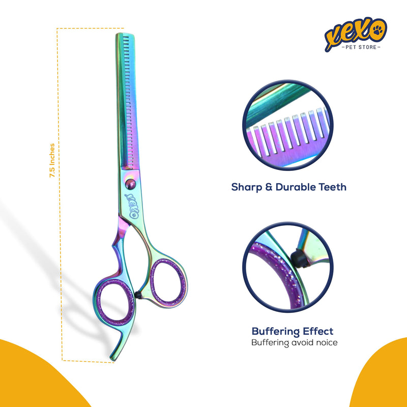 7.5 Inch 40 Teeth Professional Pet Scissors - Comfortable Grip Dog Grooming Kit Thinning Scissor - 7.5'' - PawsPlanet Australia