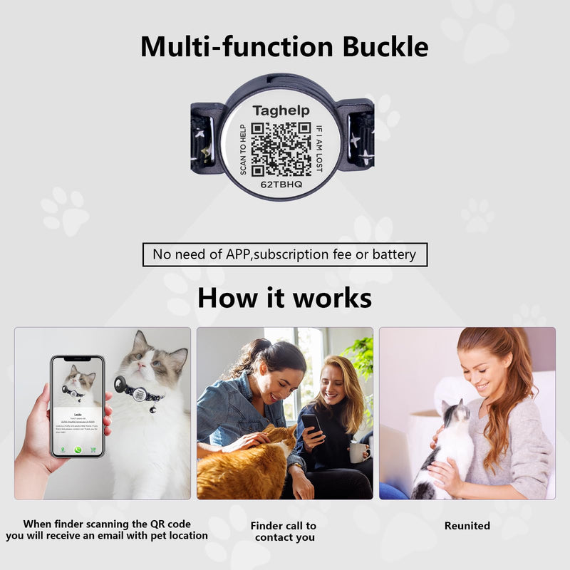 2PCS Breakaway Cat Collars with Moons Stars Cute Kitty Adjustable Safe Kitten Collars with Smart ID QR Code tag,Moon and Star Kitten Safety Collars for Boys & Girls(Black & Purple) Star & Moons - Black & Purple - PawsPlanet Australia