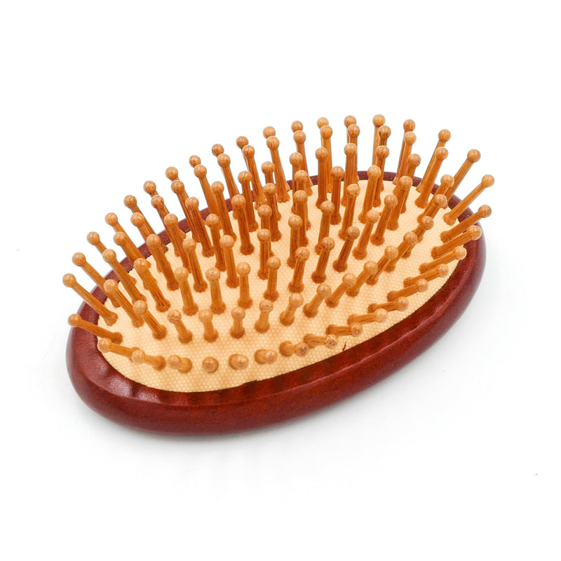 Bamboo Bristle Cushion Brush for Cat & Dog Hair - Bamboo Pet Scalp Massager - Kitty & Puppy Hair Grooming Brush Comb (Brown) cat and dog - PawsPlanet Australia