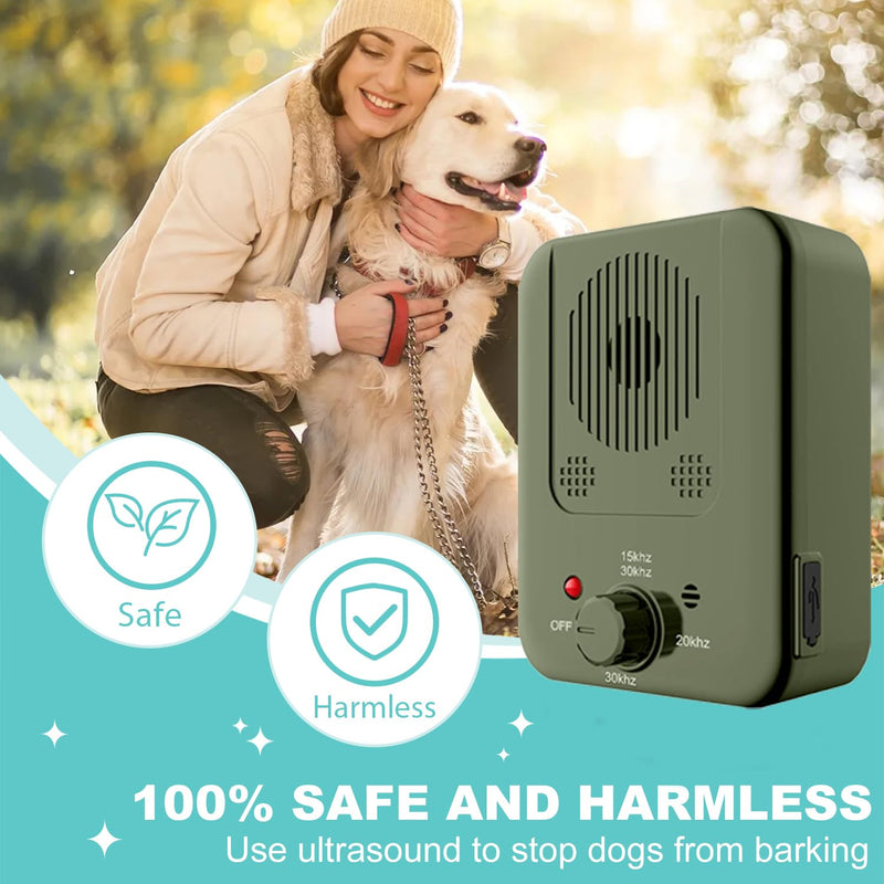 Anti Barking Device for Dogs, Dog Barking Control Device for Dogs, Dog Barking Deterrent Devices, Ultrasonic Dog Barking Silencer for All Dogs Indoor Outdoor, Bark Box Stop Dog from Barking (Green) Green