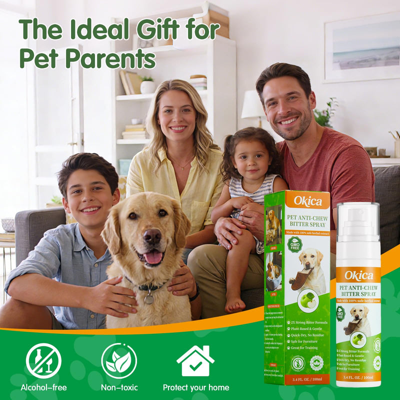 2 Bottles Bitter Apple Spray for Dogs - No Chew Spray for Dogs to Stop Barking Marking and Nibbling - Natural Ingredients Dog Repellent Spray for Furniture and Your Belongings Green - PawsPlanet Australia
