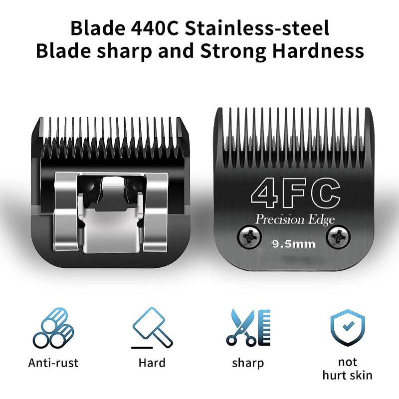 Dog Grooming Clippers Replacement Blade Compatible with Andis Dog Clipper/Most Oster A11/Wahl KM Series Pet Clippers #4FC,Black