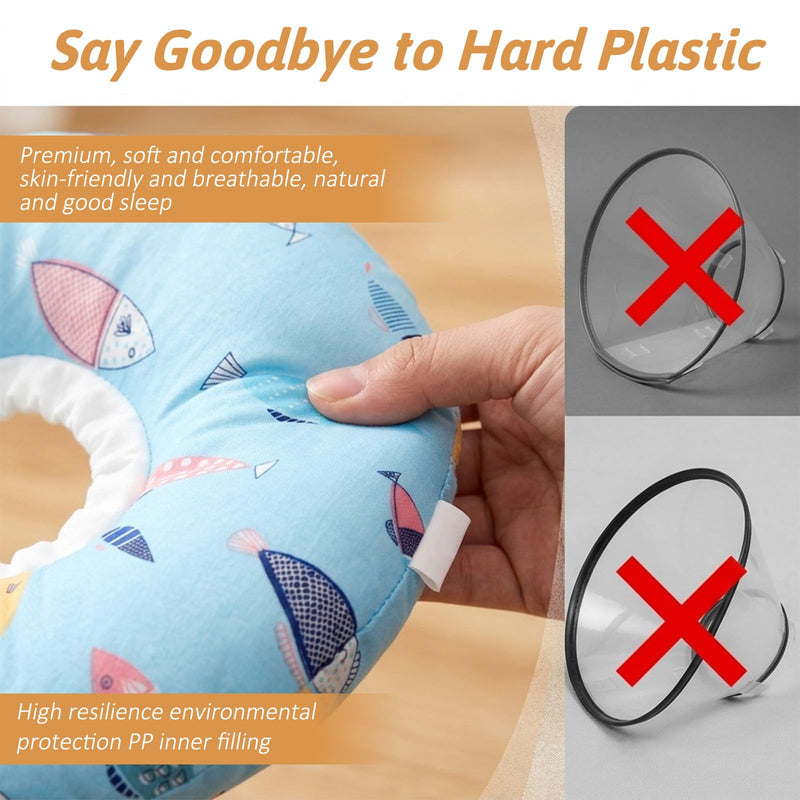 Cat Cone Collar Cute Cat Recovery Cone to Stop Licking Scratching Comfortable Neck Donu Collar Adjustable Soft Lightweight Kitten E-Collar for Small Cats Pet Kittens After Surgery